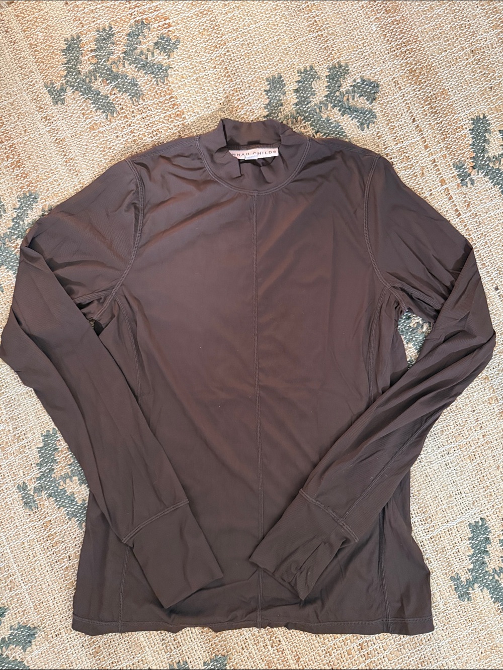 Hannah Childs Cameron Rib Mock Neck Performance Top